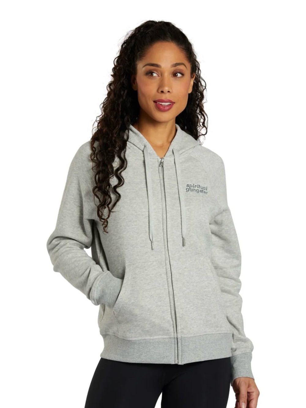 Spiritual Gangster Heather Gray Zip-Up Hoodie